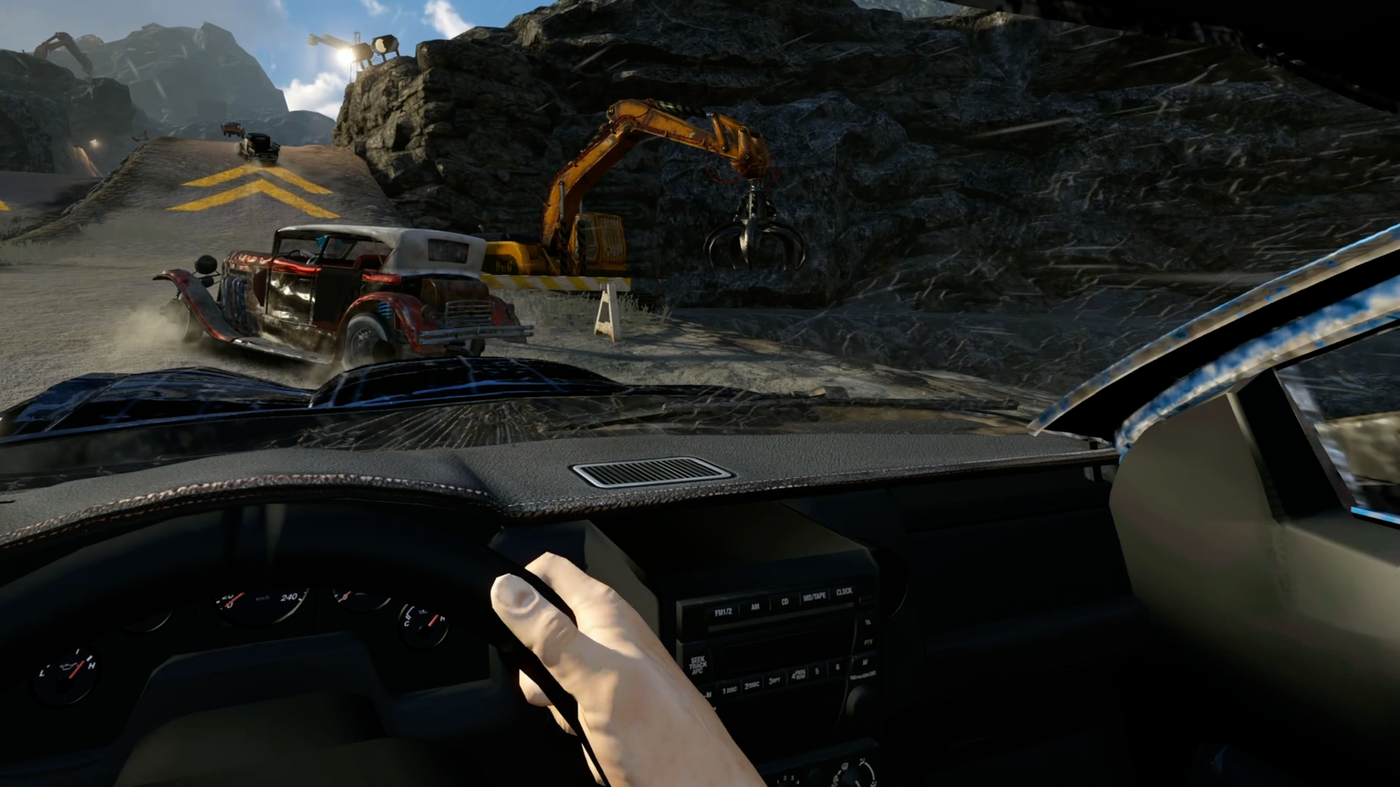 FlatOut 4 VR cockpit view