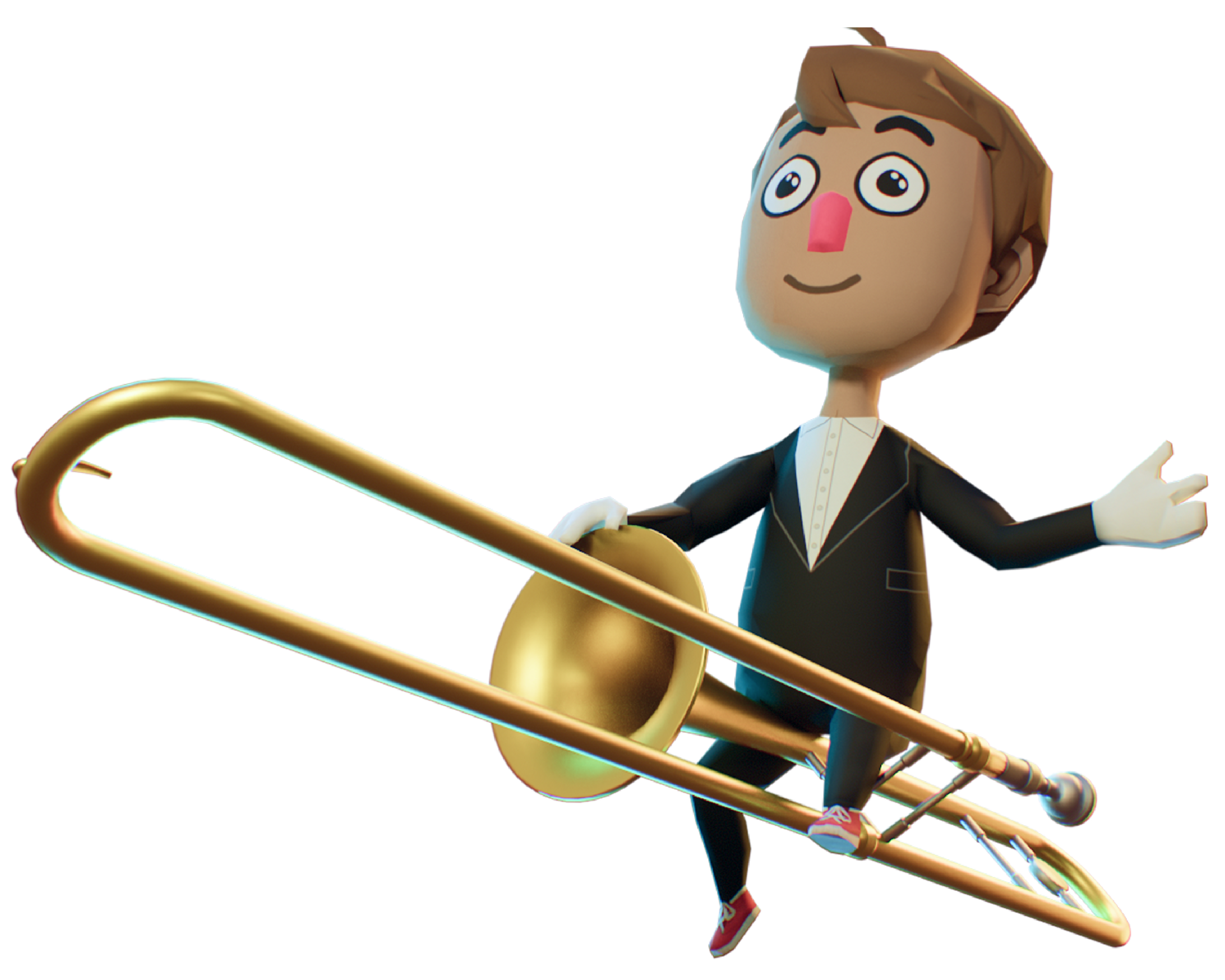 Trombone Champ character playing trombone