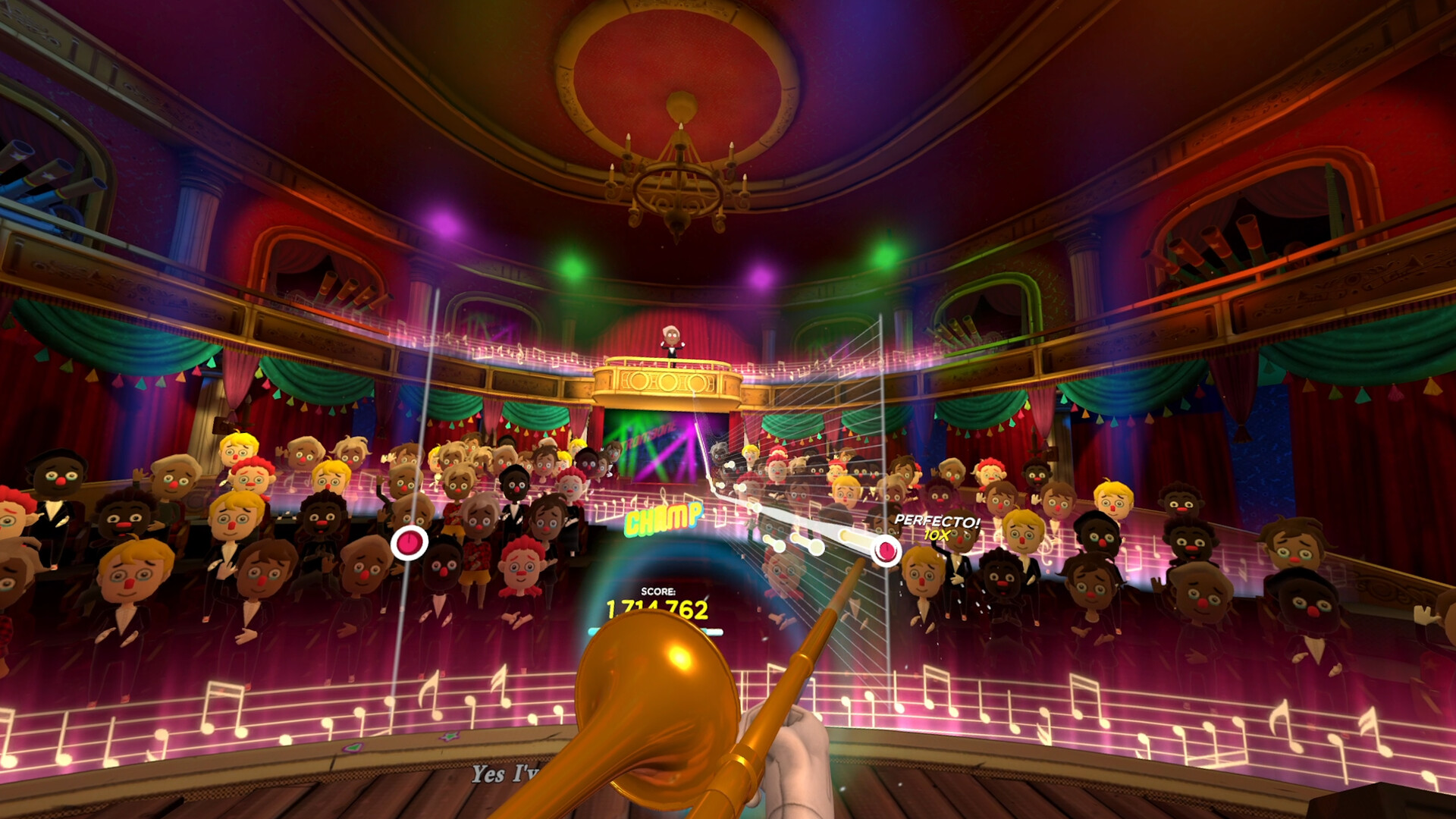 Playing trombone on stage at the Toot Opera House, hitting a Perfecto 10x combo
